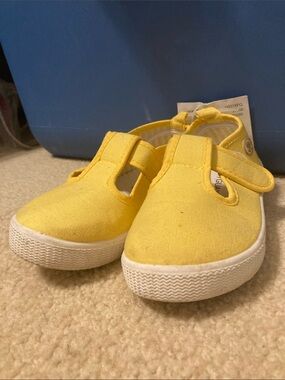 H&M Yellow Canvas T-Strap Baby Sneakers